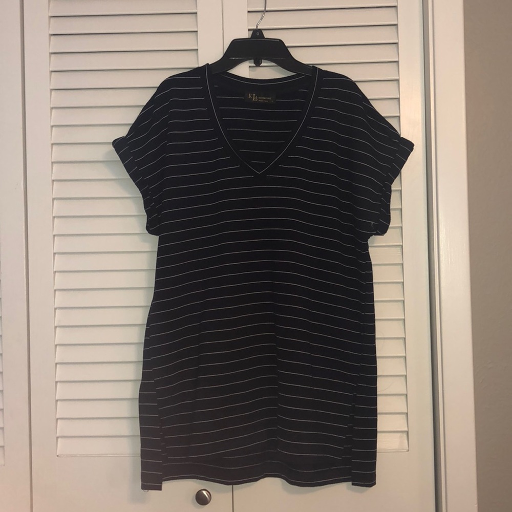 blue striped shirt